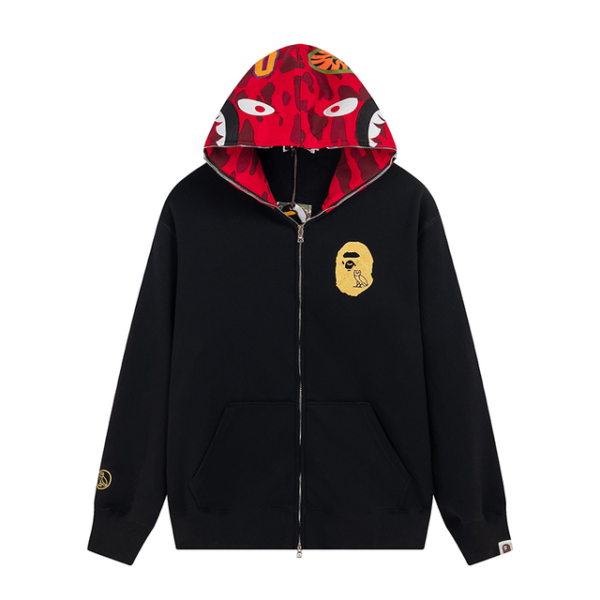 A Bathing Ape Shark Head Zip Up Bape HoodieBlack