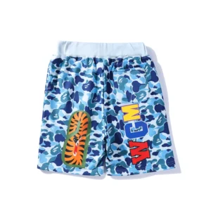 ABC CAMO FRONT POCKET TIGER SWEAT SHORTS BLUE