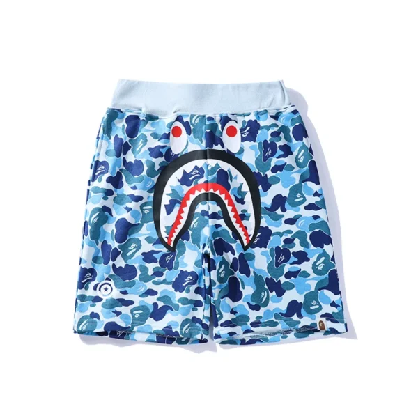 BAPE ABC Camo Shark Sweat Shorts Blue