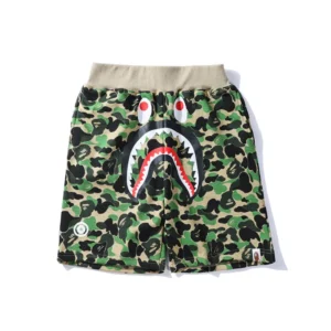 BAPE ABC Camo Shark Sweat Shorts Green