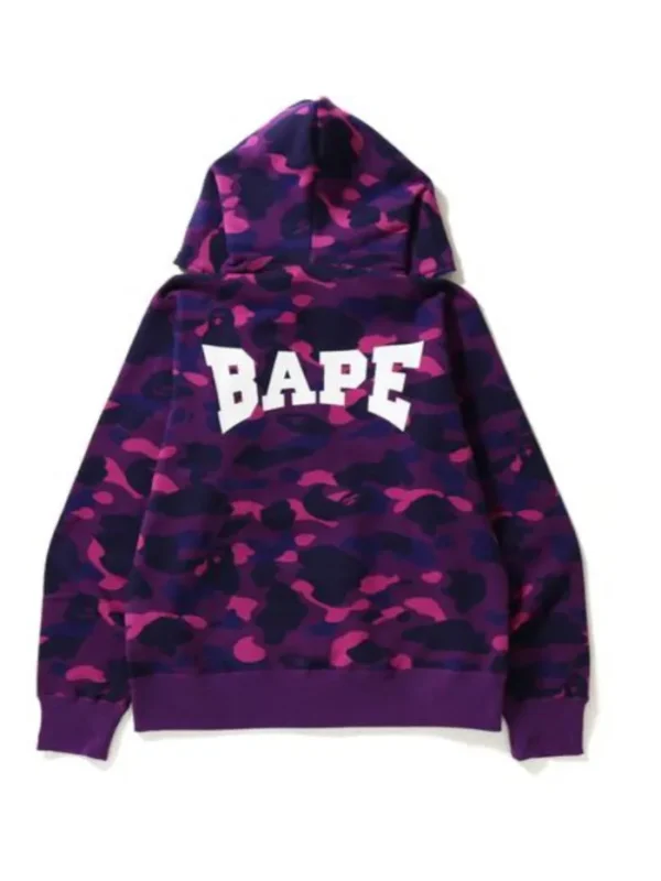 BAPE Color Camo Full Zip Hoodie – Purple