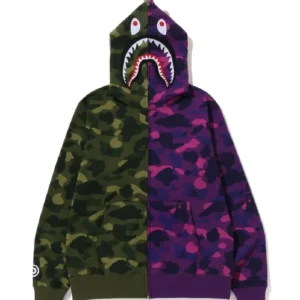 BAPE Color Camo Shark Full Zip Hoodie (FW22) – Green Purple