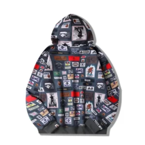 BAPE MULTI LABEL HOODIE JACKET MENS GRAY