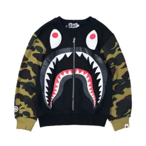 BAPE COLOR CAMO METAL ZIP SHARK CREWNECK