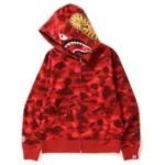 BAPE Color Camo Shark Full Zip Hoodie – Red