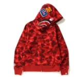 BAPE Color Camo Shark Full Zip Hoodie – Red