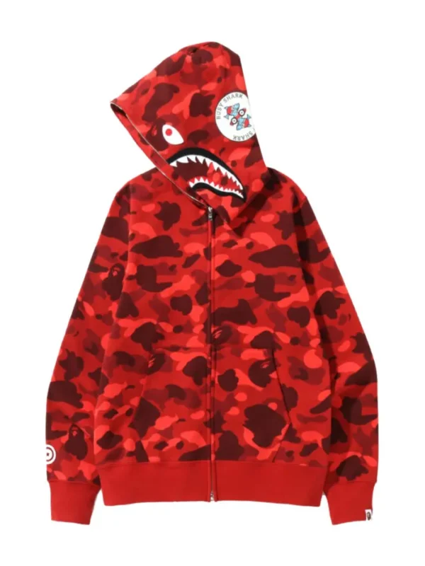 BAPE Color Camo Shark Full Zip Hoodie (SS22) – Red