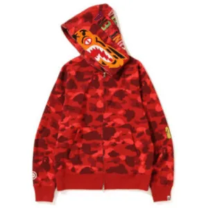 BAPE Color Camo Tiger Full Zip Hoodie (FW18) – Red