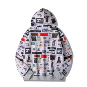 BAPE MULTI LABEL HOODIE JACKET MENS WHITE