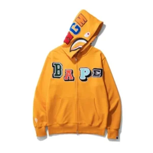 Bape A Bathing Ape Shark Zip Up Hoodie Yellow