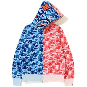 BAPE ABC Separate Shark Full Zip Hoodie – Pink-Blue