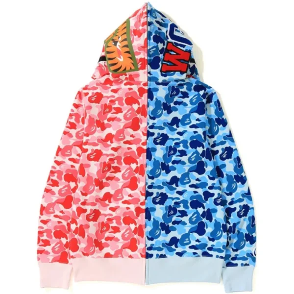 BAPE ABC Separate Shark Full Zip Hoodie – Pink-Blue