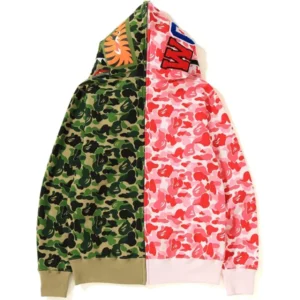 BAPE ABC Separate Shark Full Zip Hoodie – Pink-Green