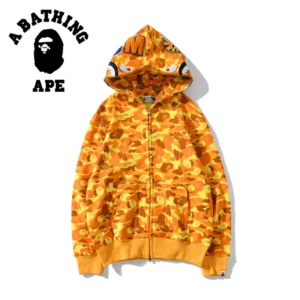 BAPE x XO Shark Pullover Zip Up Hoodie – Orange