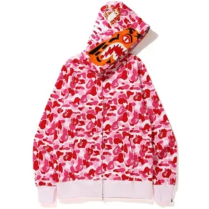 BAPE ABC Camo Tiger Full Zip Hoodie – Pink