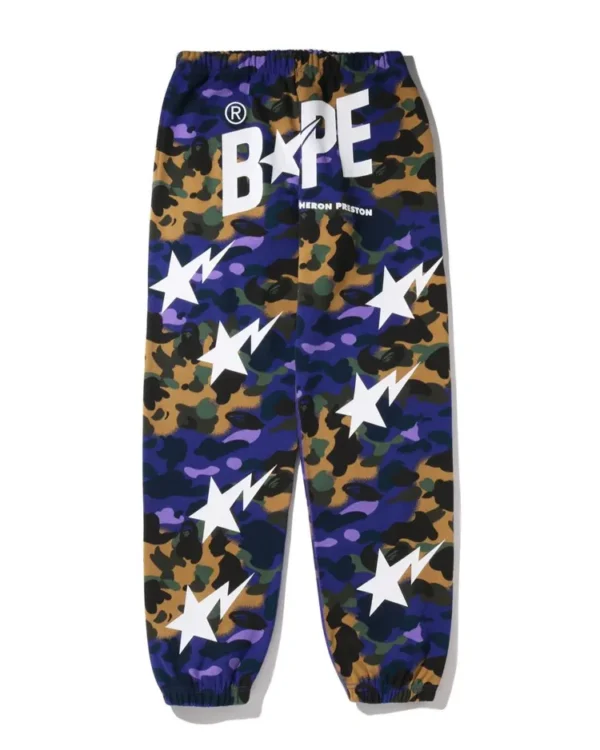 BAPE x Heron Preston Mix 1st Camo Jogging pants Purple